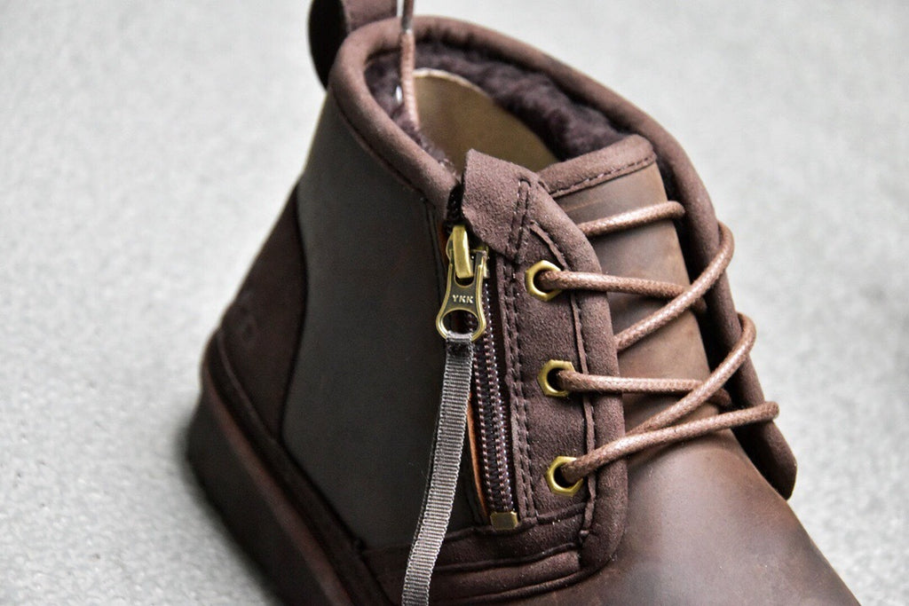 Men's Crazy Horse Leather Zip-Up Casual Shoes | Model 3883