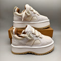 White Chunky Platform Lace-Up Dad Sneakers – Model 1541