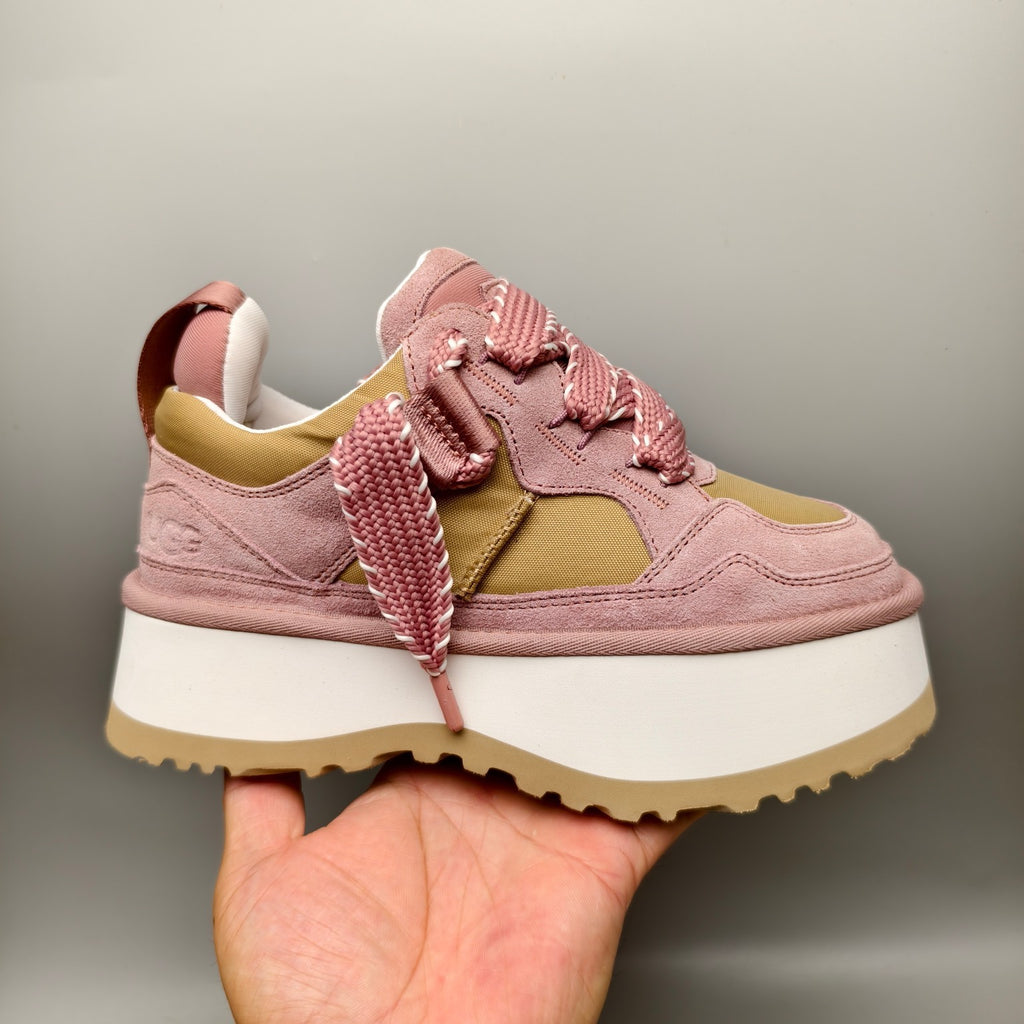 Pink Chunky Platform Lace-Up Dad Sneakers – Model 1541