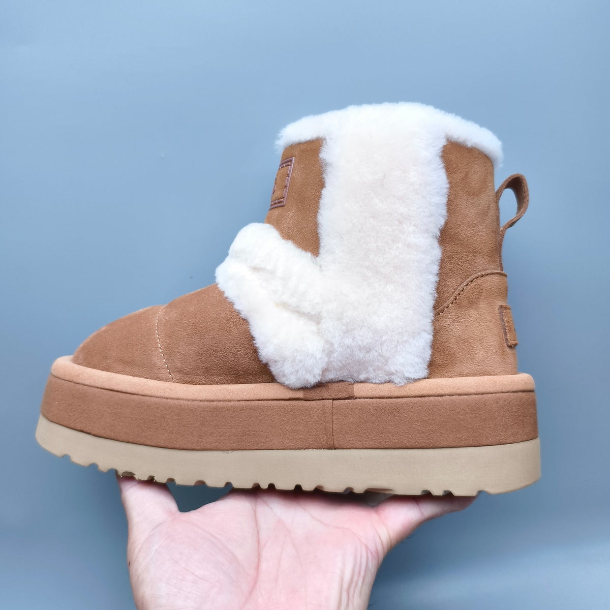 Chestnut Brown Mid-Top Casual Shoes with Chunky Caterpillar-Style Sole | Model 3316
