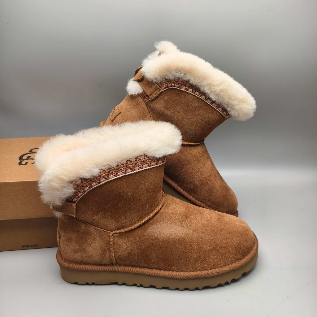 Chestnut Ethnic-Inspired Back-Strap Shoes | Model 4517