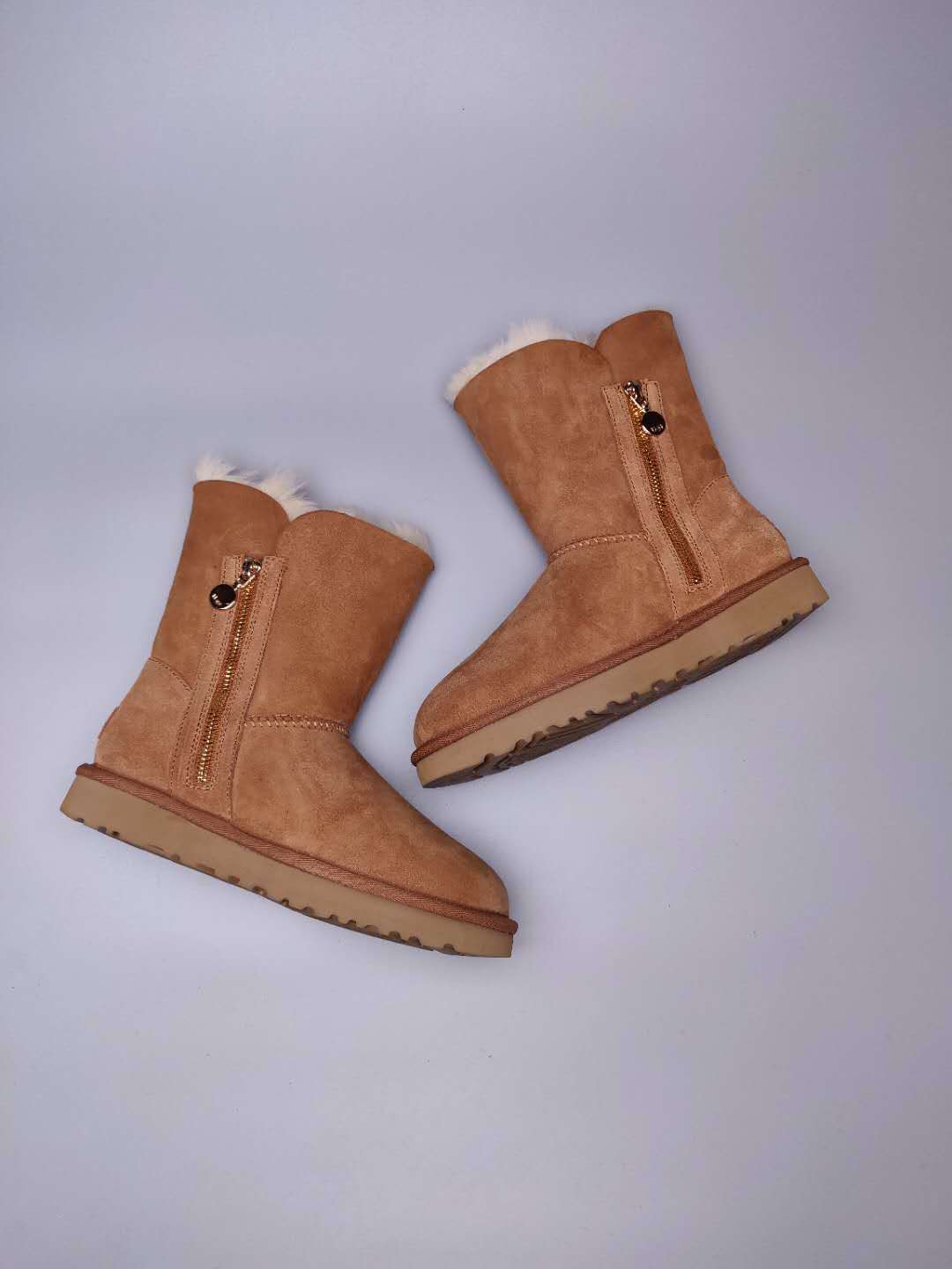 Chestnut Side-Zip Mid-Calf Boots – Model 2480