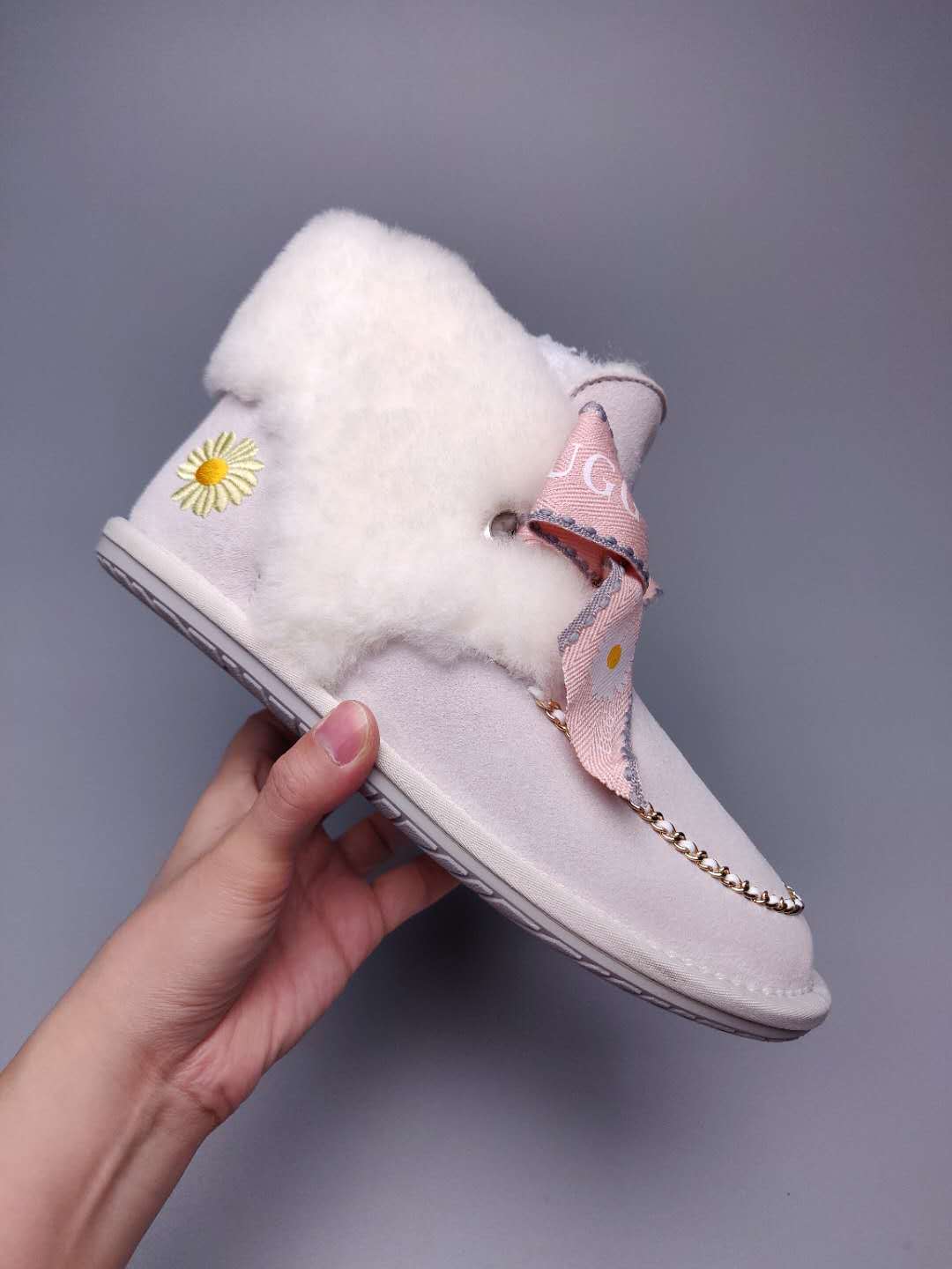 Milkshake White Daisy Chain & Ribbon Shoes | Model 7888