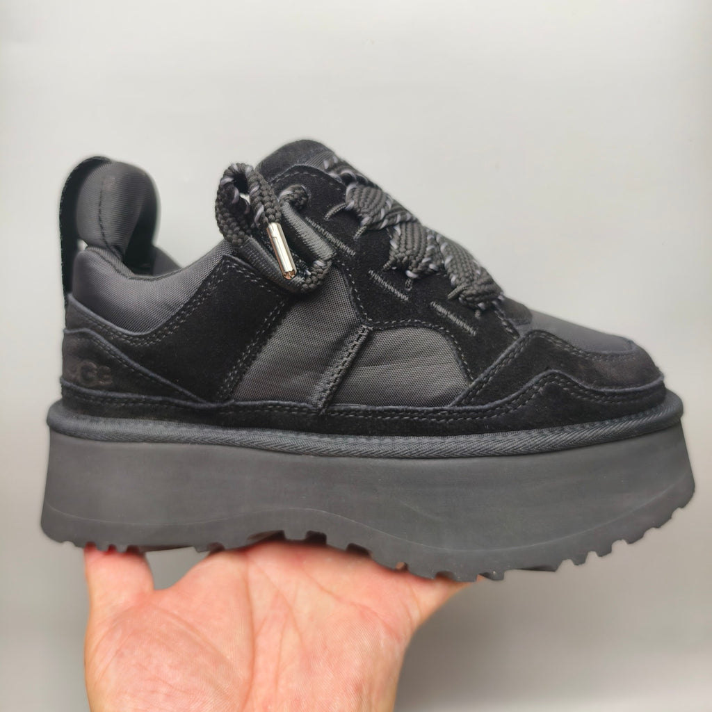 Black Chunky Platform Lace-Up Dad Sneakers – Model 1541