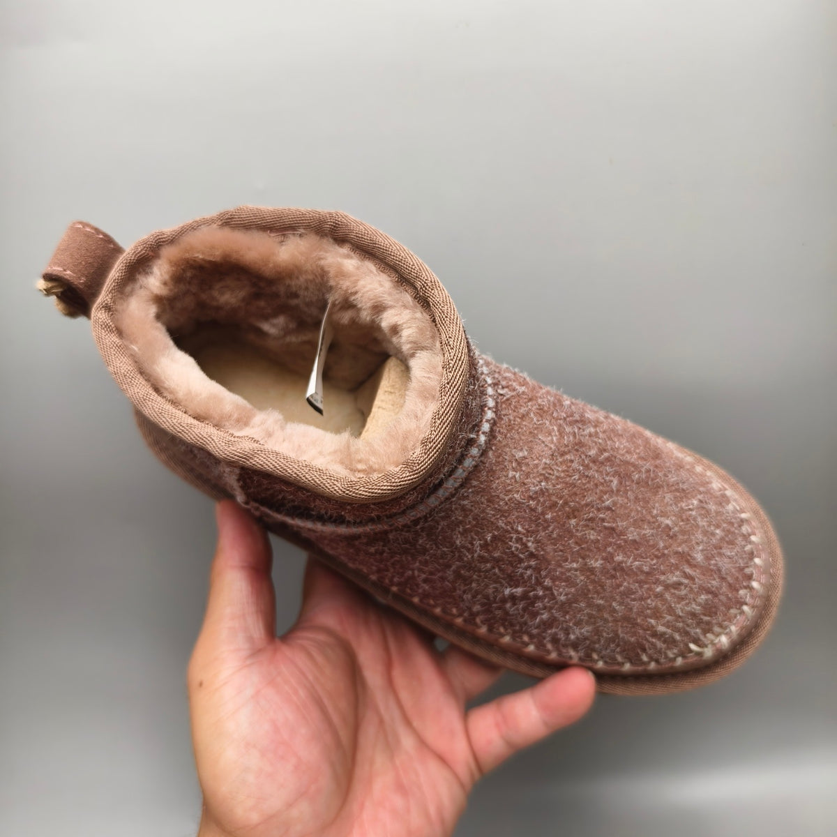 Brown Suede-Look Shoes with Back Strap Detail – Model 1538