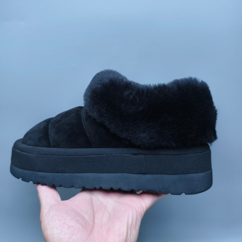 Black Platform Slip-On Casual Shoes | Model 6390