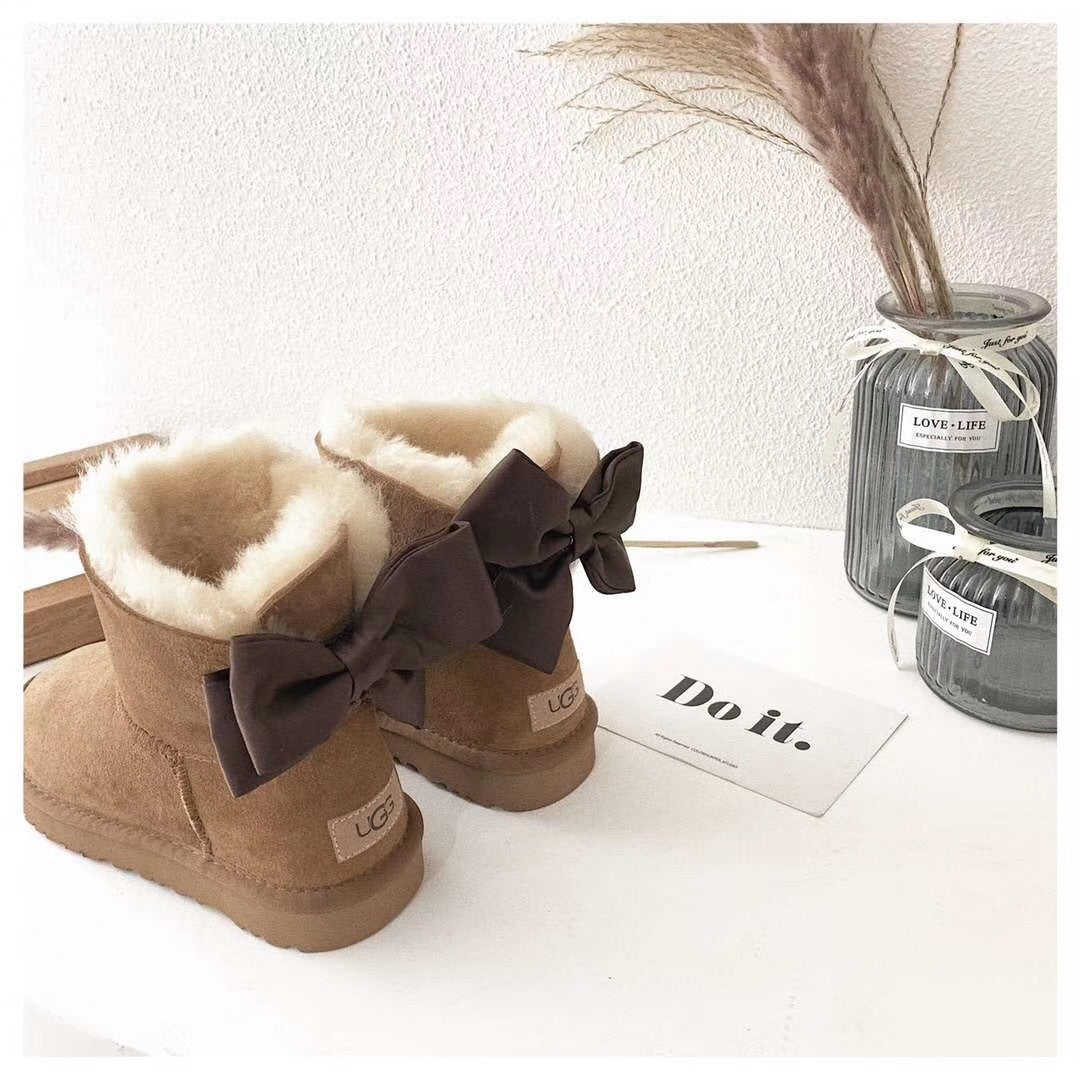 Chestnut Brown Bow-Detail Ankle Boots | Model 3130