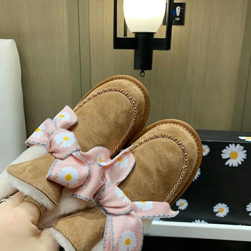 Chestnut Daisy Chain & Ribbon Shoes | Model 7888