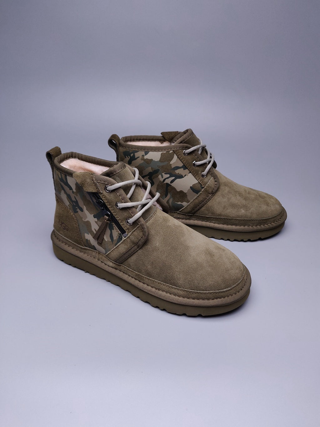 Men's Army Green Colorblock Camo Shoes | Model 4193