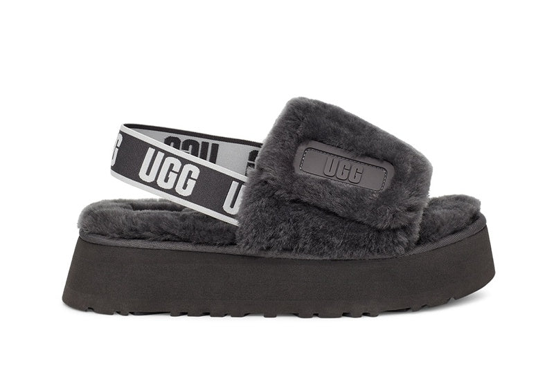 Disco Grey Fluffy Sandals – Model 2258