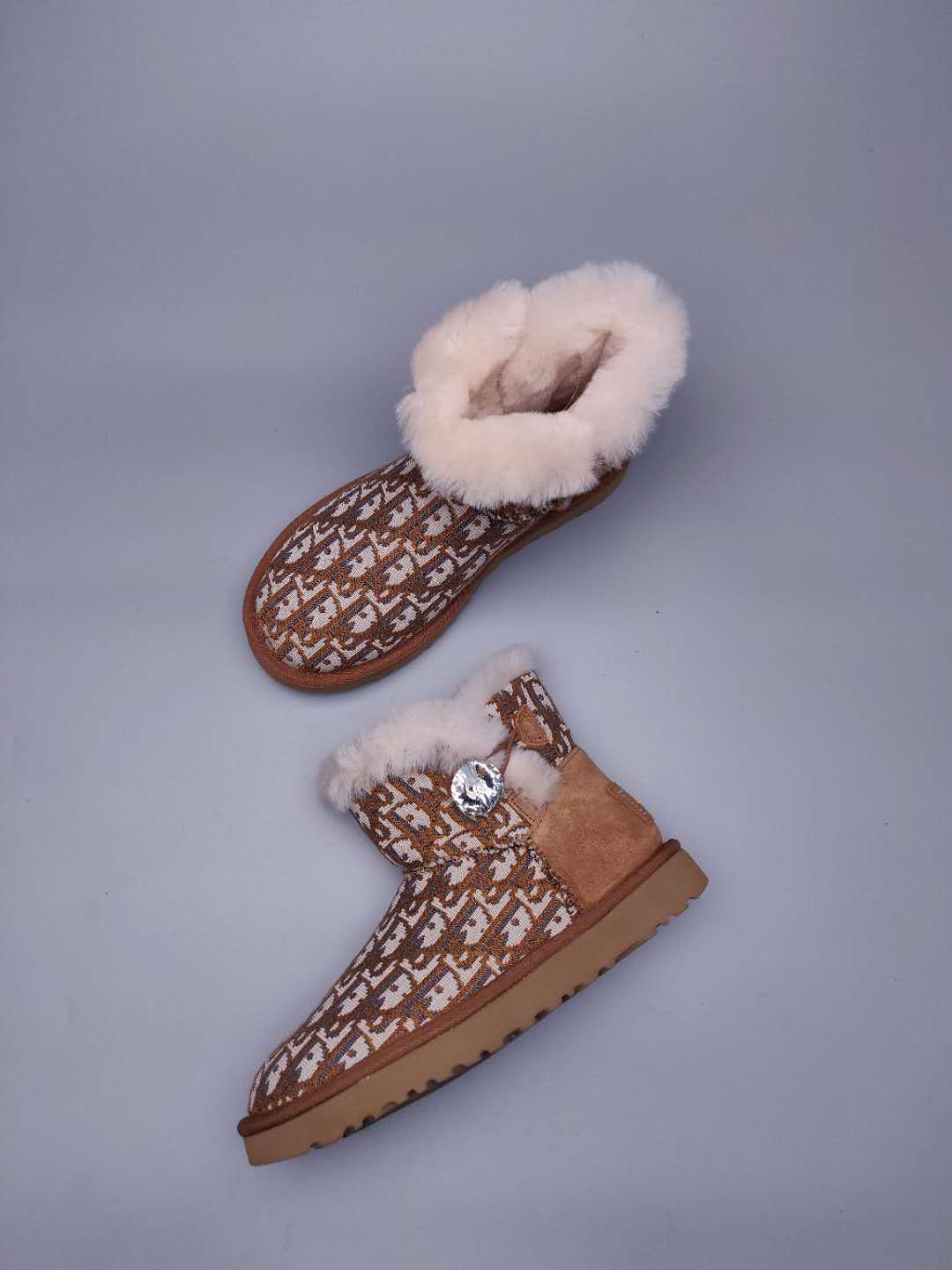 Chestnut Fabric-Pattern Shoes | Model 6554