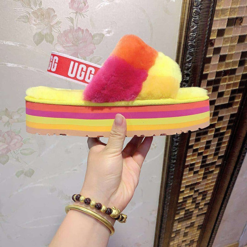 Yellow Colorblock Platform Sandals | Model 3490