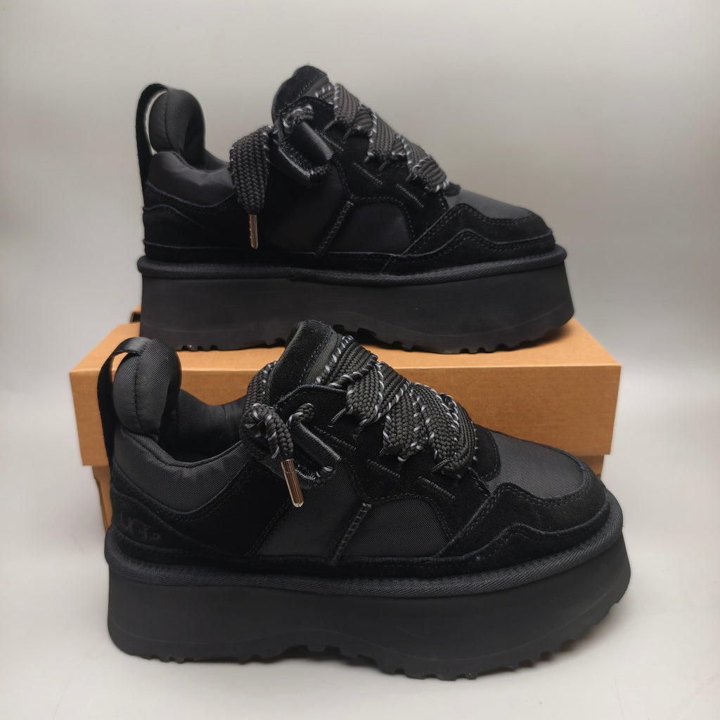 Black Chunky Platform Lace-Up Dad Sneakers – Model 1541