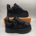 Black Chunky Platform Lace-Up Dad Sneakers – Model 1541