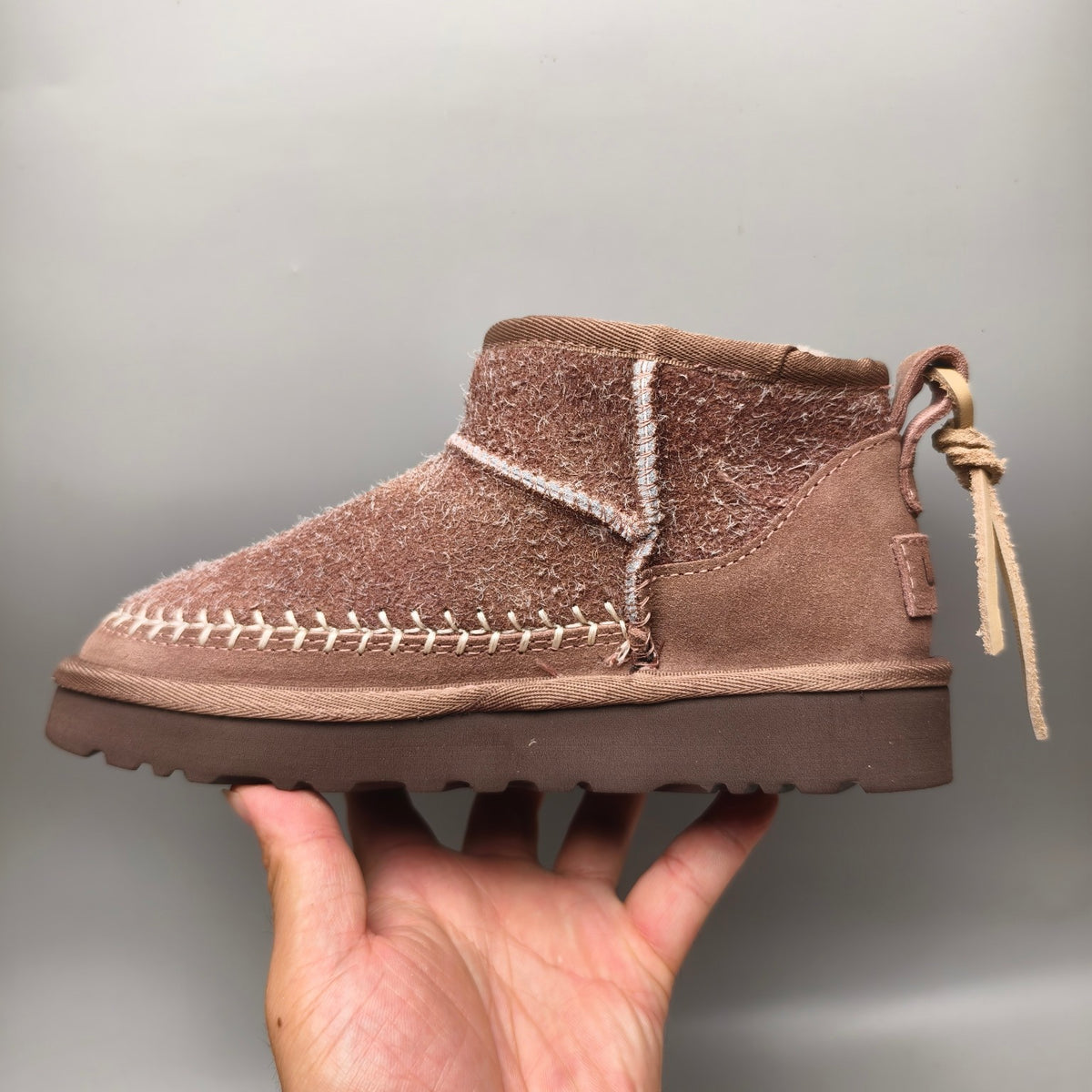 Brown Suede-Look Shoes with Back Strap Detail – Model 1538