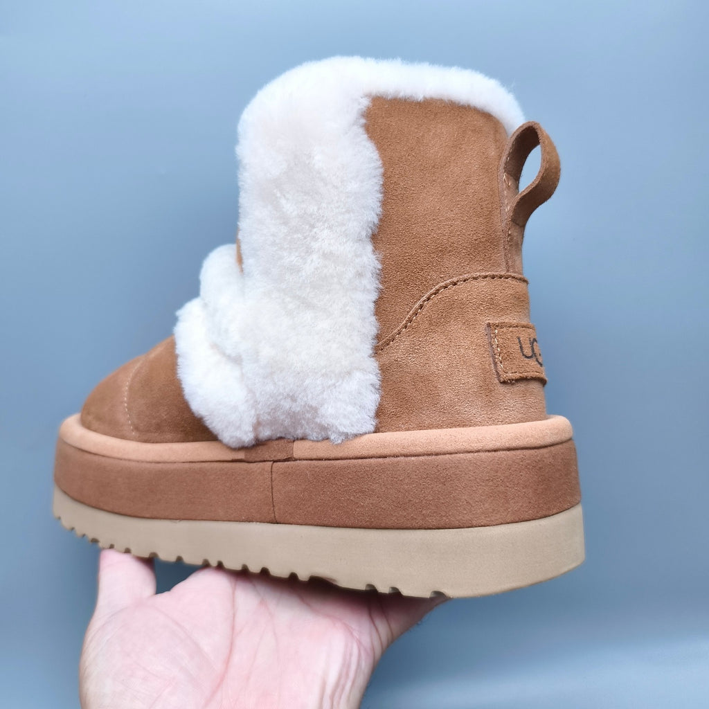 Chestnut Brown Mid-Top Casual Shoes with Chunky Caterpillar-Style Sole | Model 3316