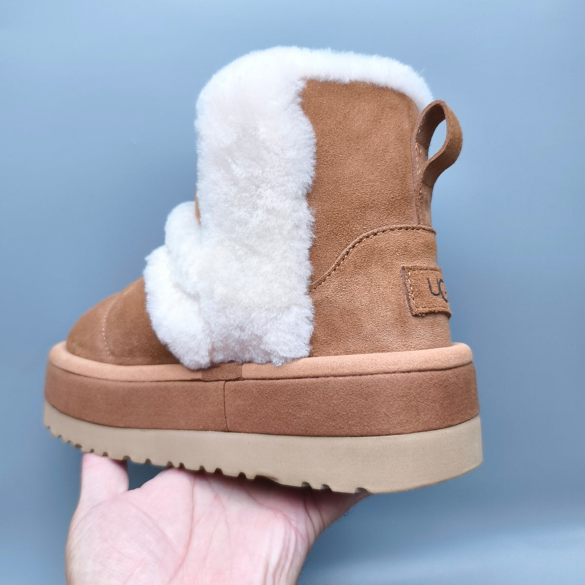 Chestnut Brown Mid-Top Casual Shoes with Chunky Caterpillar-Style Sole | Model 3316