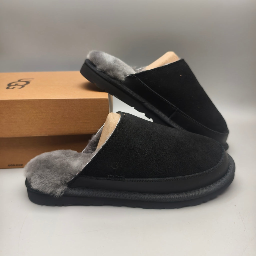 Black Ultra-Light Fuzzy Slippers for Men | Model 4585