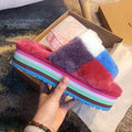 Fuchsia Colorblock Platform Sandals | Model 3490