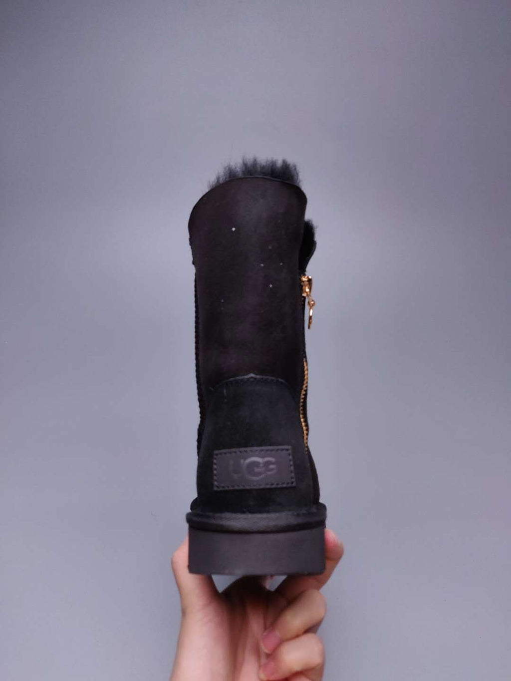 Black Side-Zip Mid-Calf Boots – Model 2480