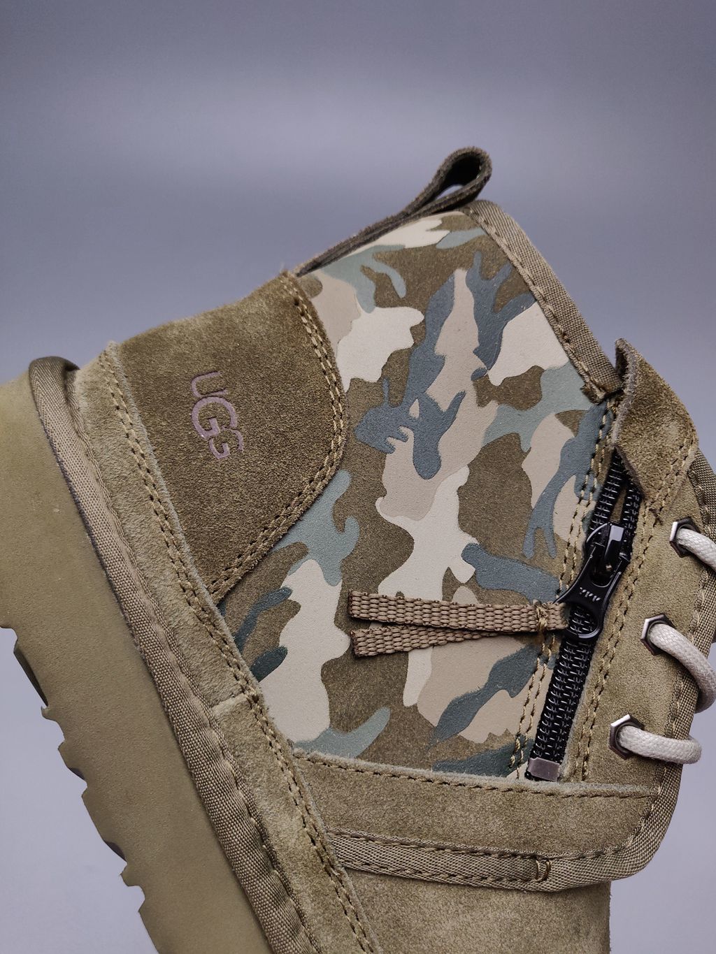 Men's Army Green Colorblock Camo Shoes | Model 4193