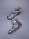 Gray Fabric-Pattern Shoes | Model 6554
