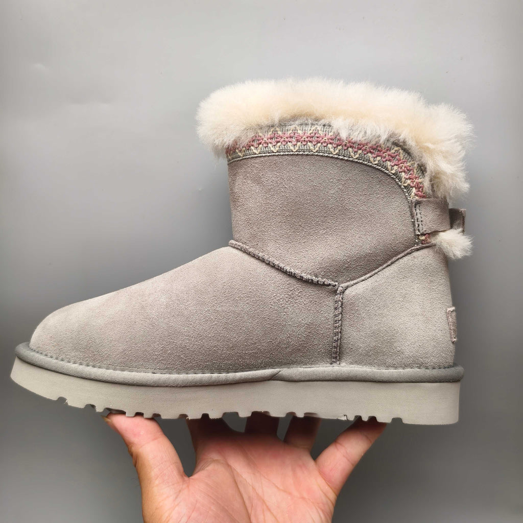 Gray Ethnic-Inspired Back-Strap Shoes | Model 4517
