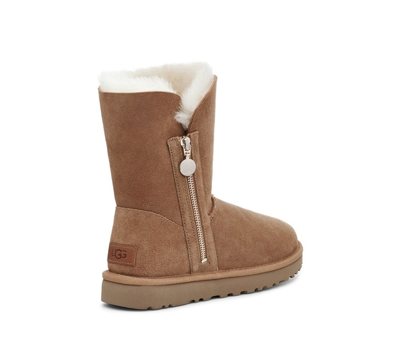Chestnut Side-Zip Mid-Calf Boots – Model 2480