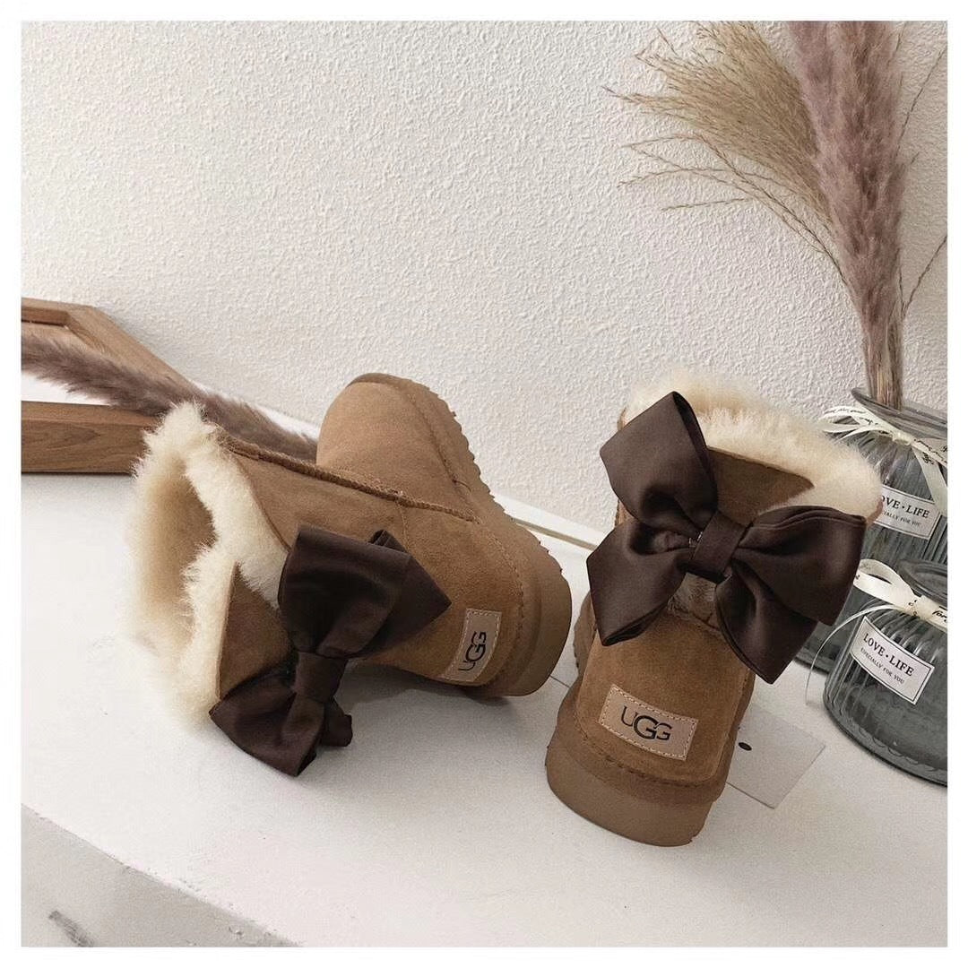Chestnut Brown Bow-Detail Ankle Boots | Model 3130