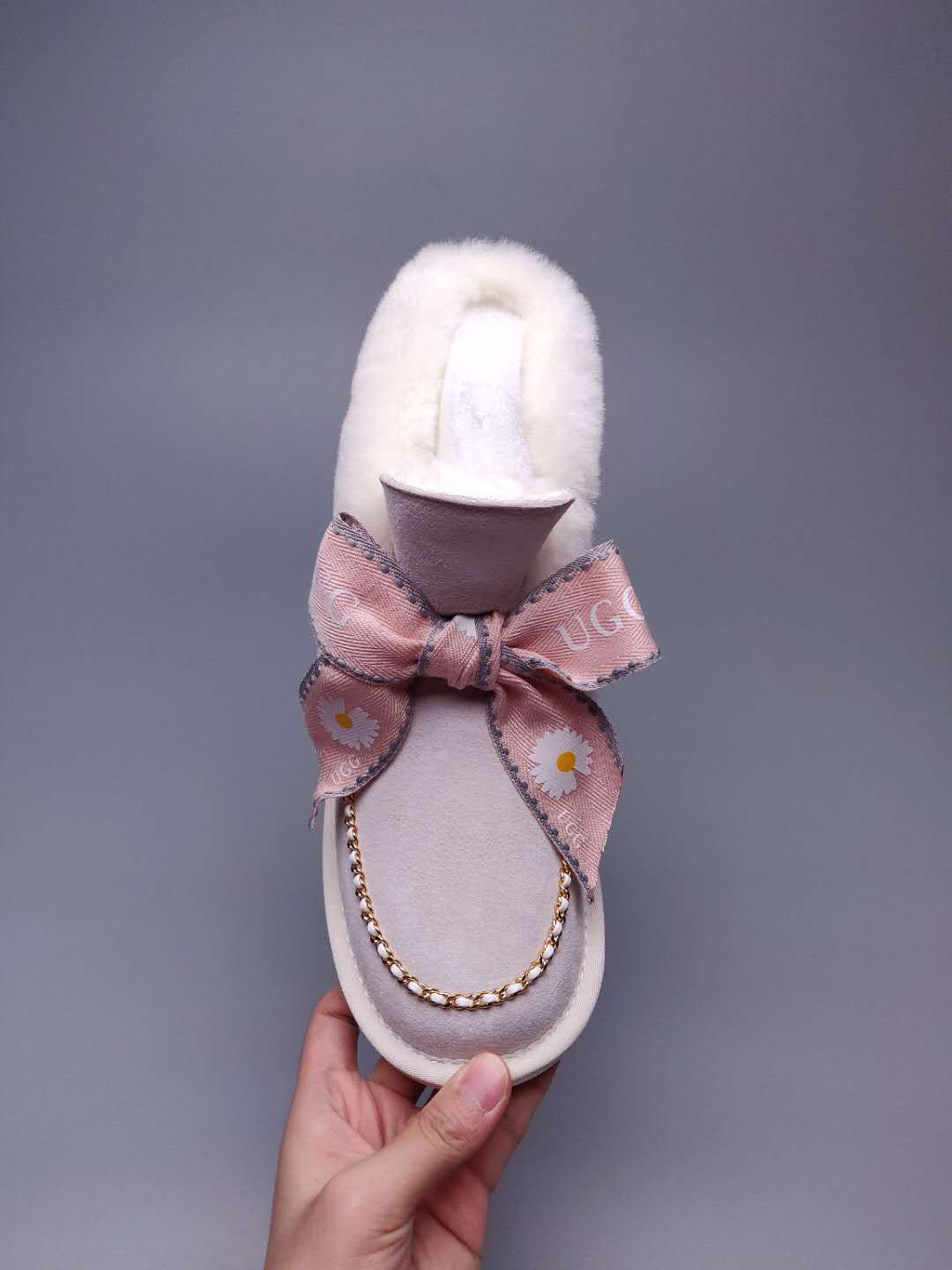 Milkshake White Daisy Chain & Ribbon Shoes | Model 7888
