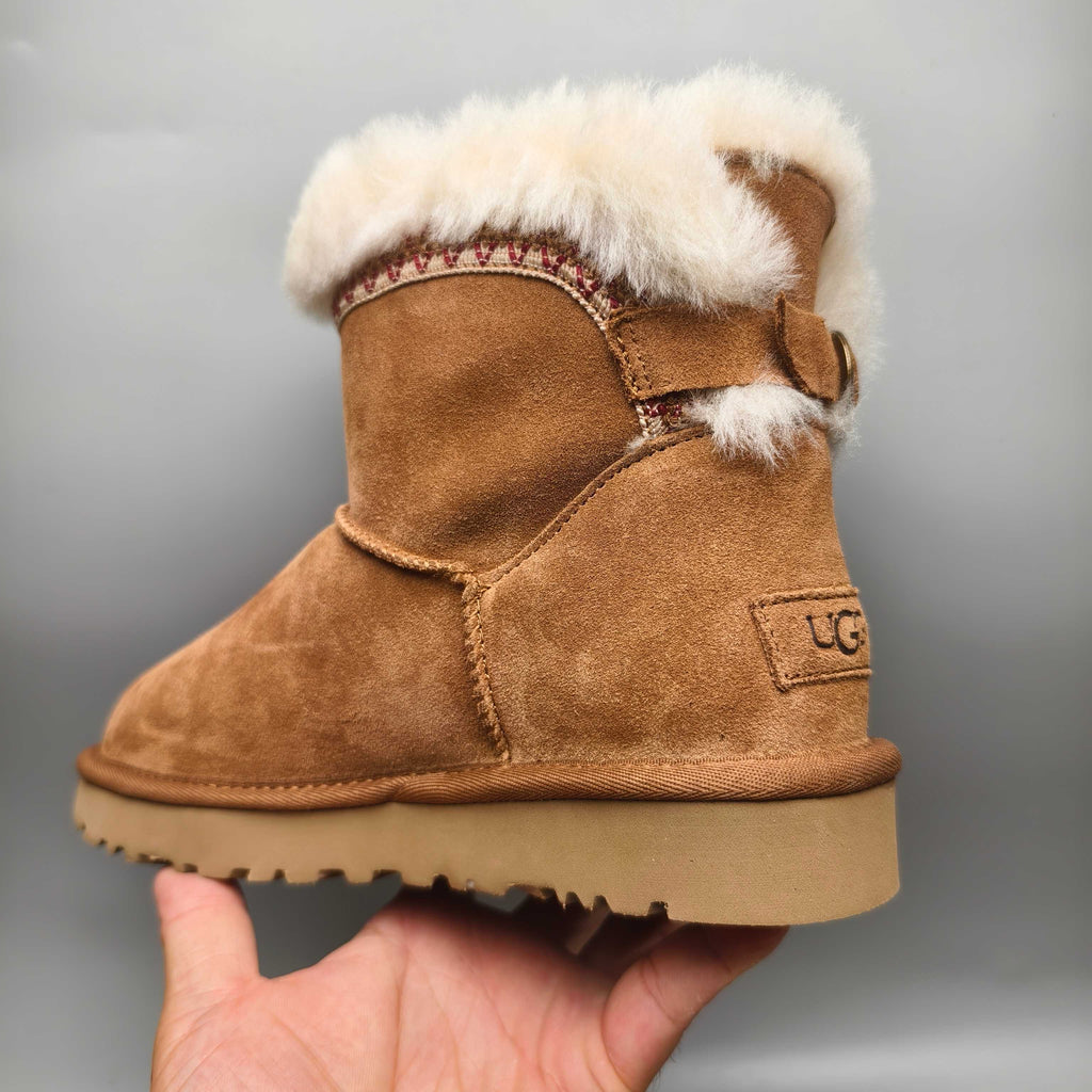 Chestnut Ethnic-Inspired Back-Strap Shoes | Model 4517