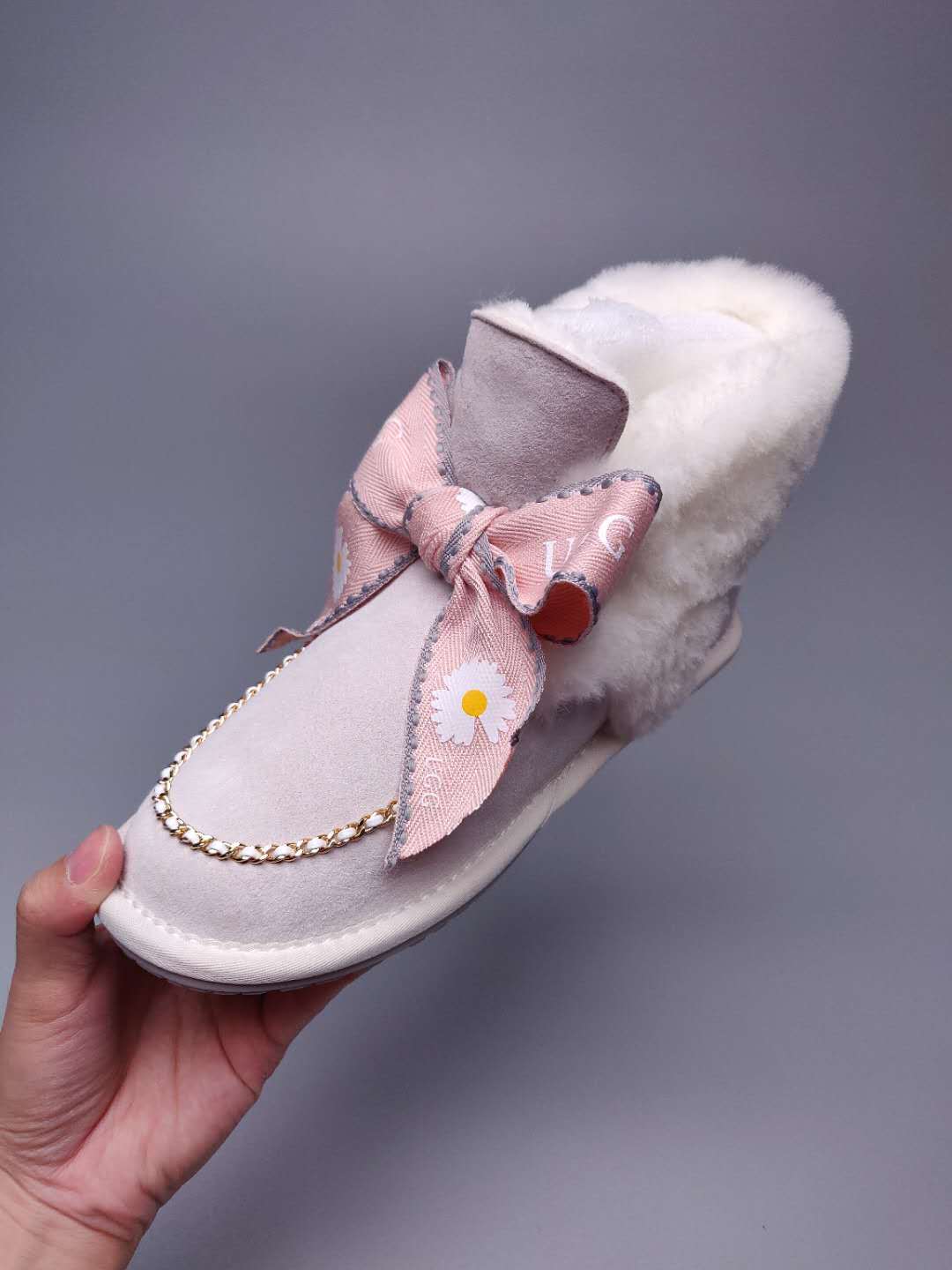 Milkshake White Daisy Chain & Ribbon Shoes | Model 7888