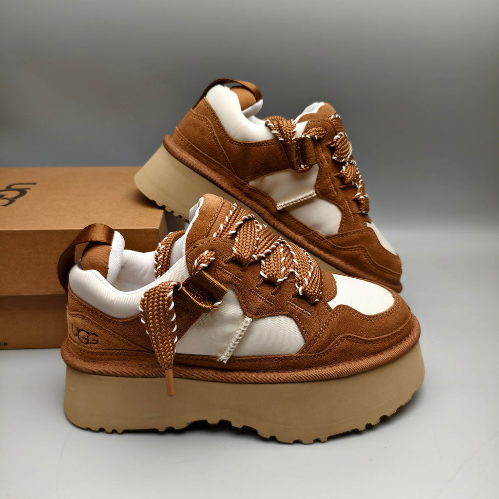 Chestnut Chunky Platform Lace-Up Dad Sneakers – Model 1541