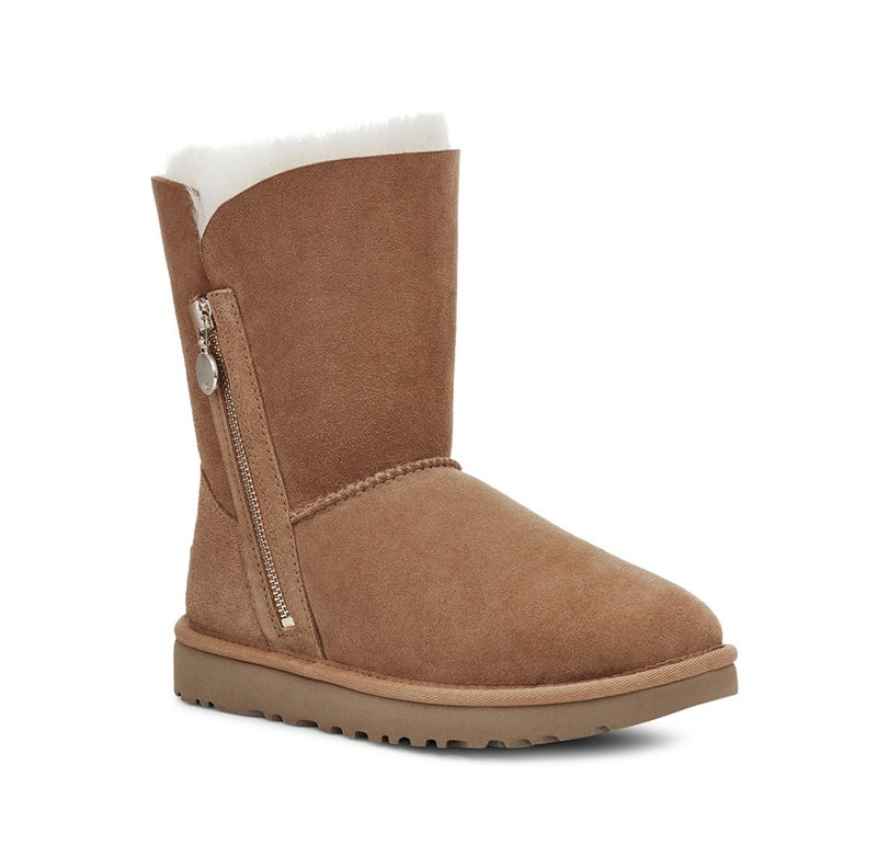 Chestnut Side-Zip Mid-Calf Boots – Model 2480