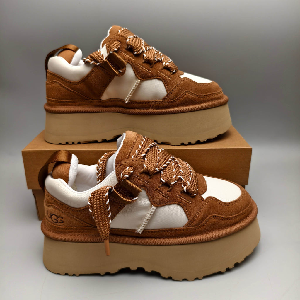 Chestnut Chunky Platform Lace-Up Dad Sneakers – Model 1541