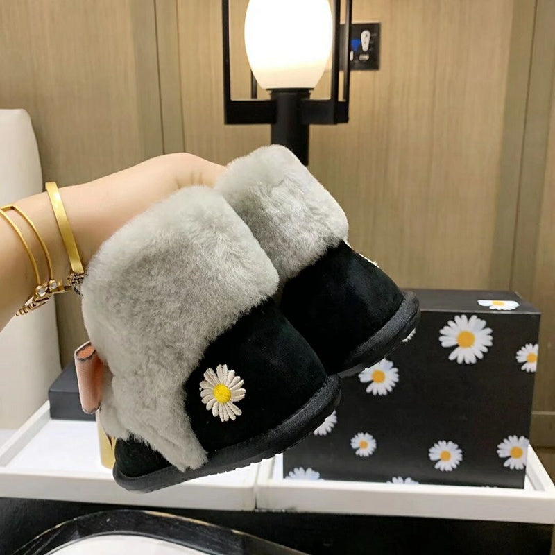 Black Daisy Chain & Ribbon Shoes | Model 7888