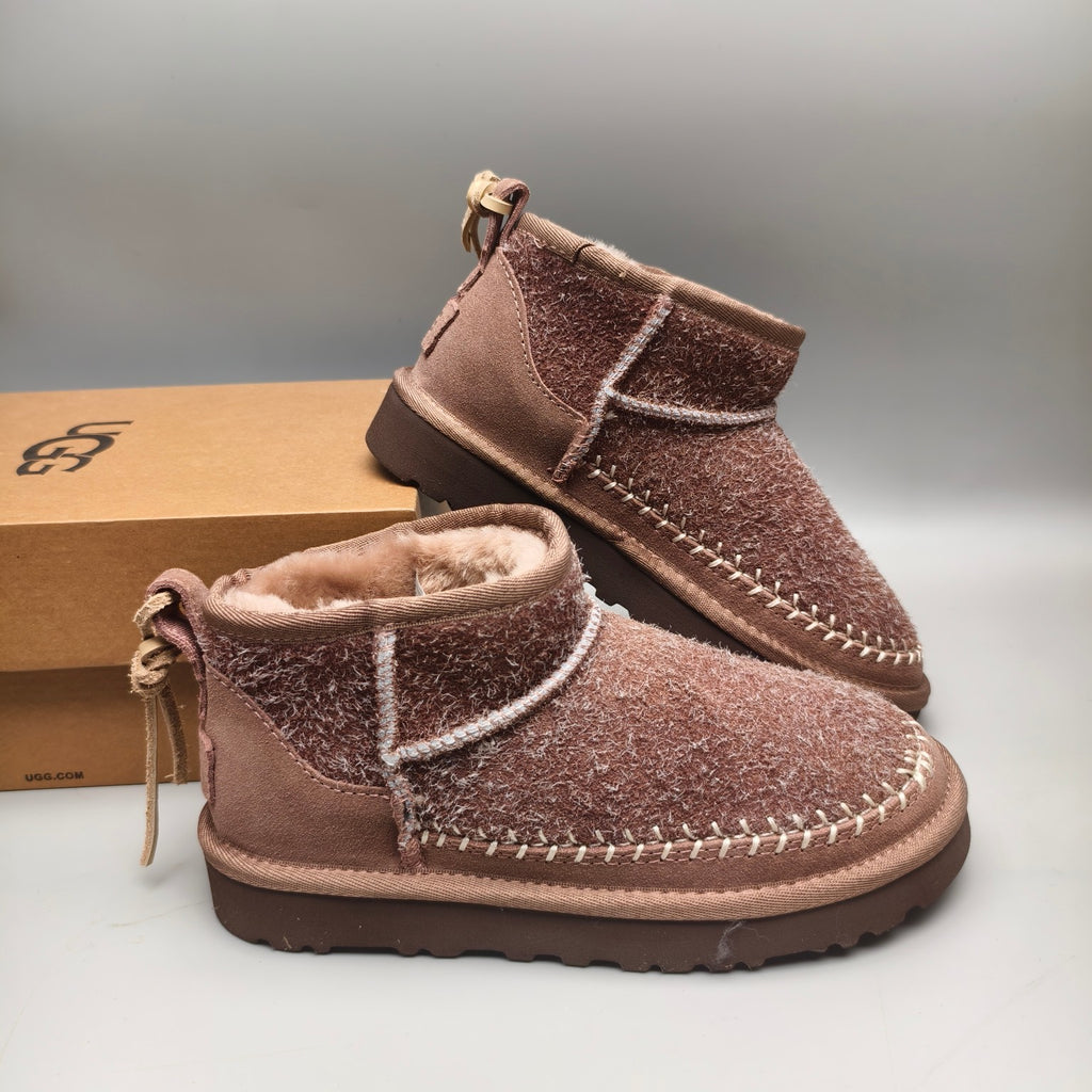 Brown Suede-Look Shoes with Back Strap Detail – Model 1538