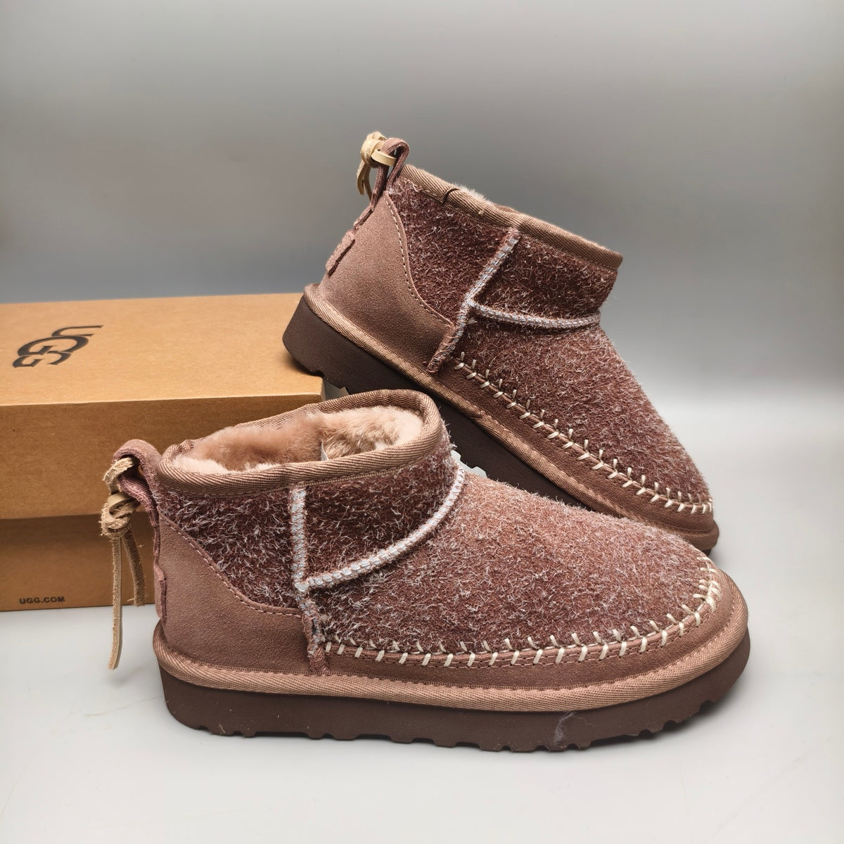 Brown Suede-Look Shoes with Back Strap Detail – Model 1538