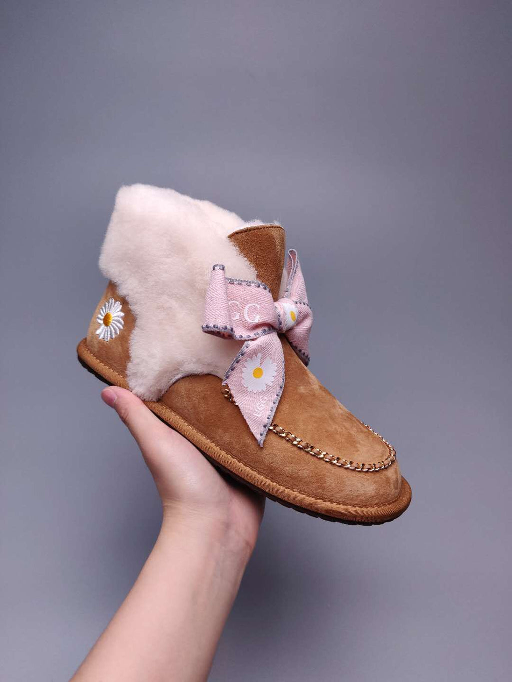 Chestnut Daisy Chain & Ribbon Shoes | Model 7888
