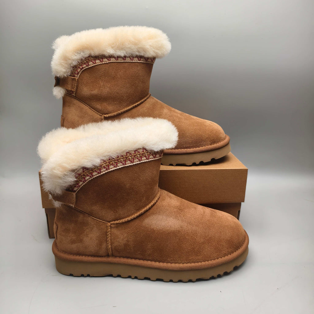 Chestnut Ethnic-Inspired Back-Strap Shoes | Model 4517