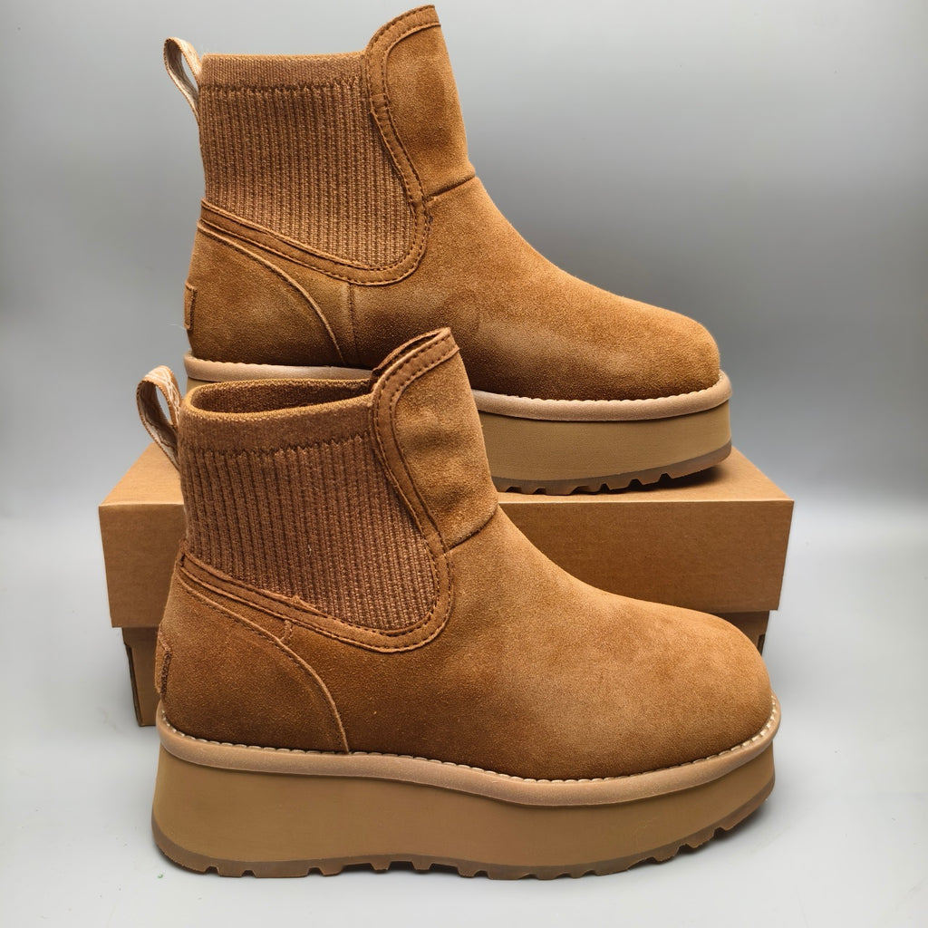 Chestnut Brown 5 cm Platform Casual Shoes | Model 3258