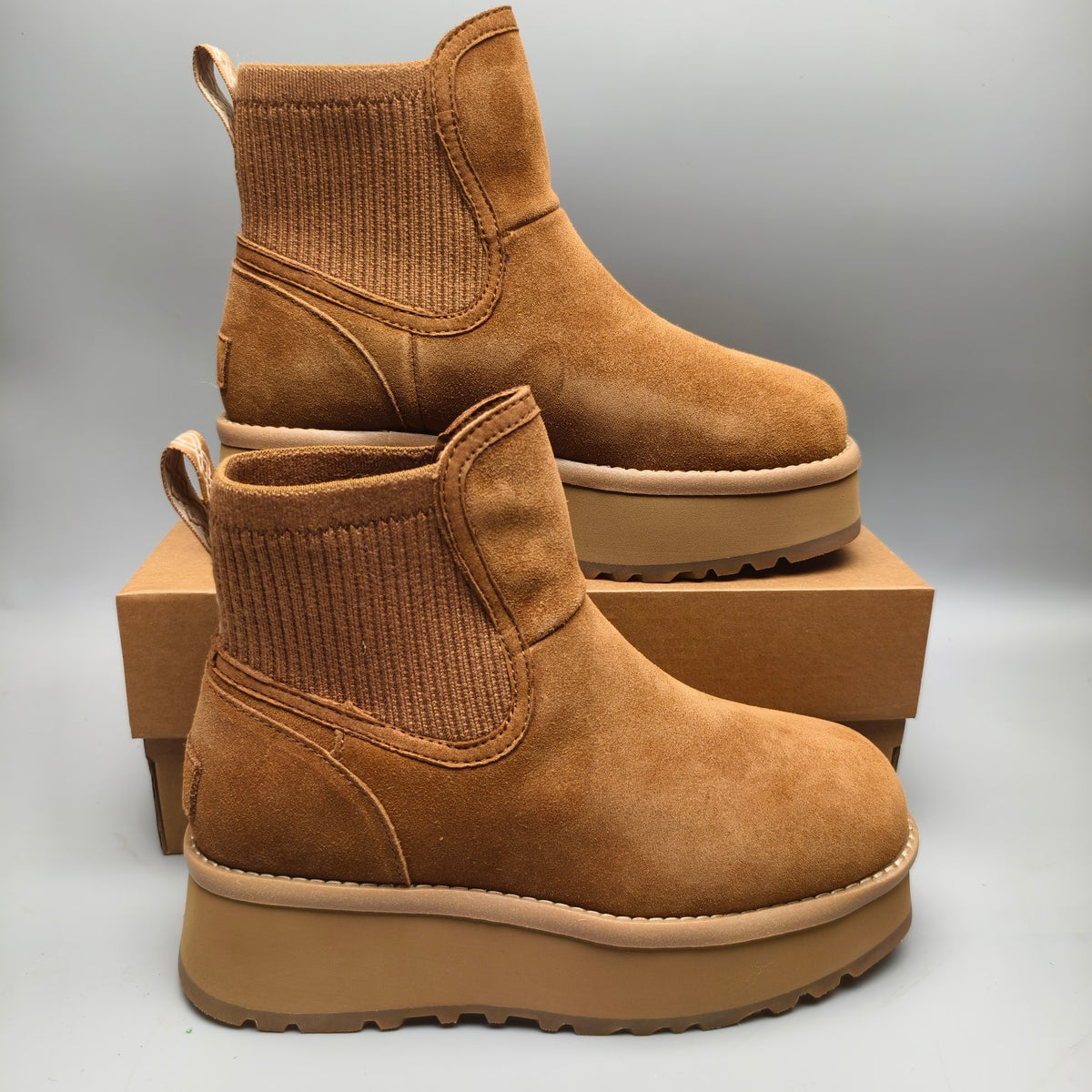 Chestnut Brown 5 cm Platform Casual Shoes | Model 3258
