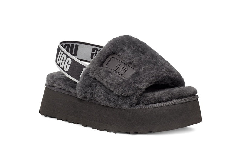 Disco Grey Fluffy Sandals – Model 2258