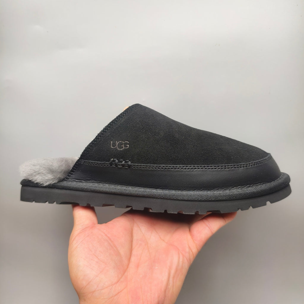 Black Ultra-Light Fuzzy Slippers for Men | Model 4585