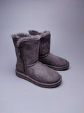 Grey Side-Zip Mid-Calf Boots – Model 2480