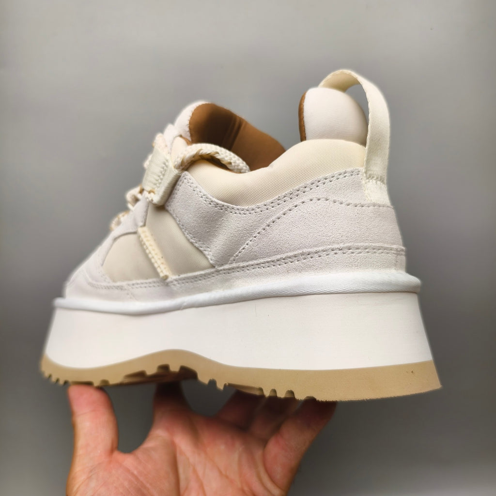 White Chunky Platform Lace-Up Dad Sneakers – Model 1541