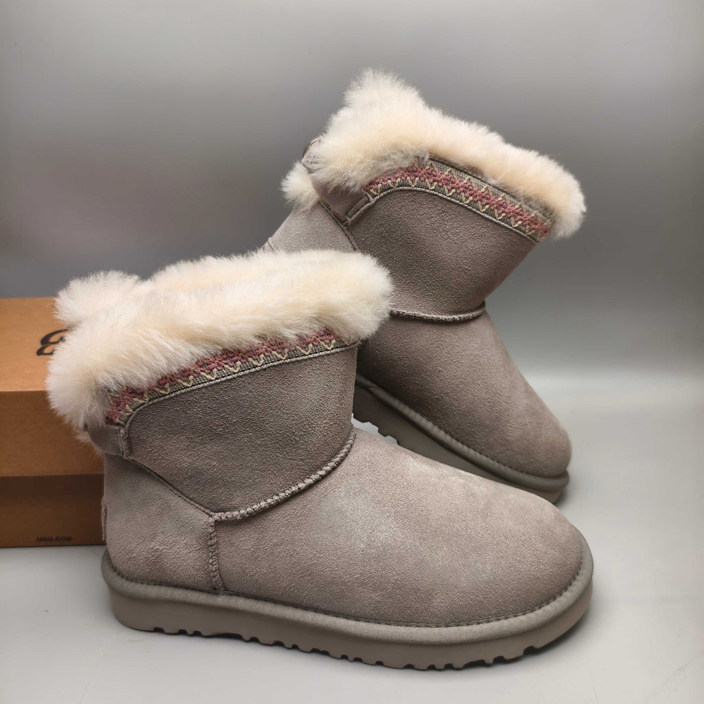 Gray Ethnic-Inspired Back-Strap Shoes | Model 4517