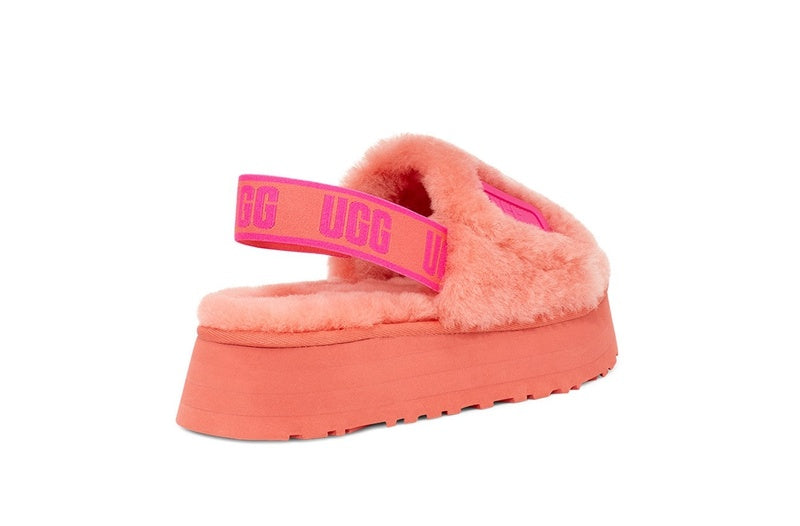Disco Coral Red Fluffy Sandals – Model 2258