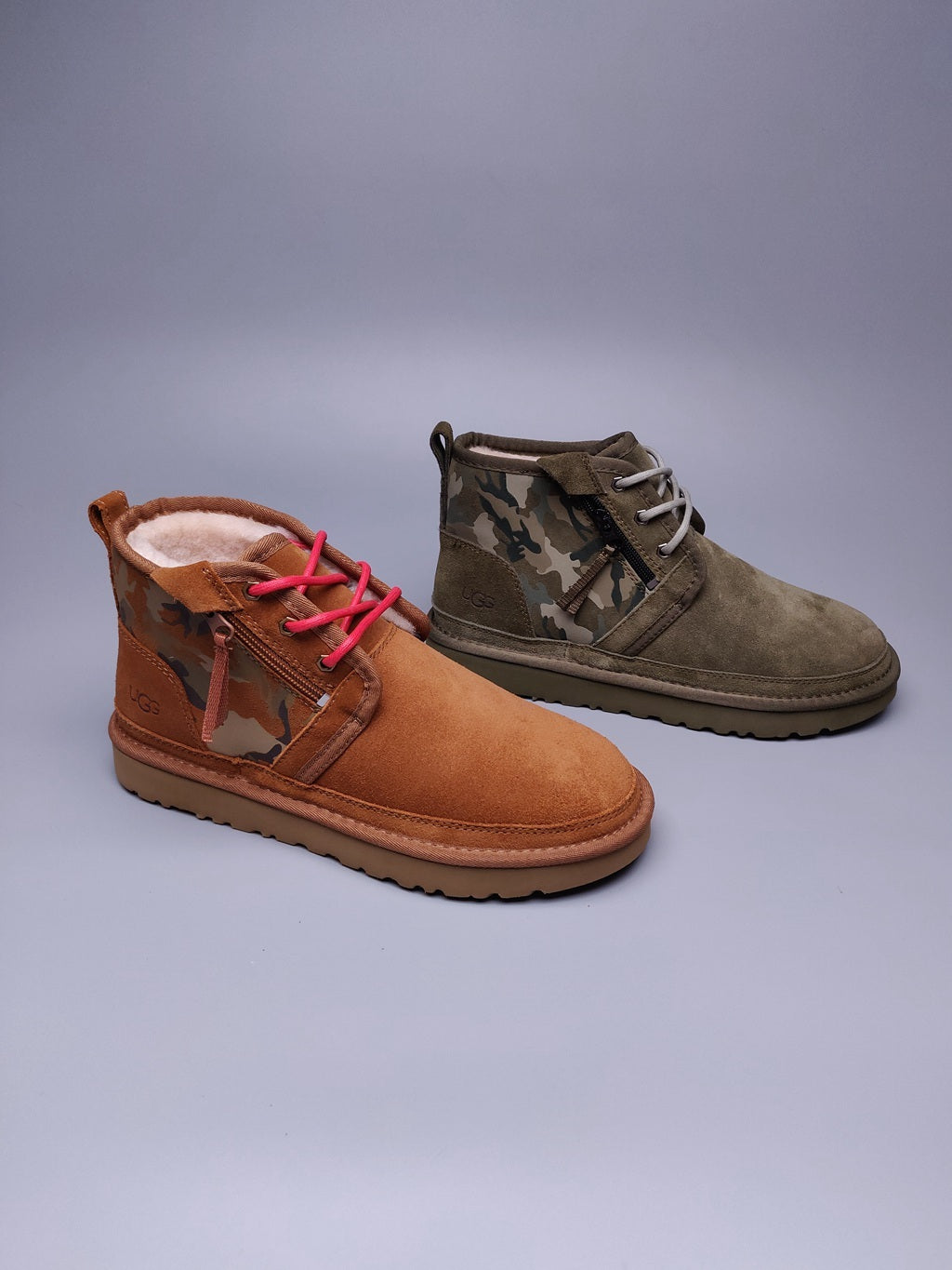 Men's Army Green Colorblock Camo Shoes | Model 4193