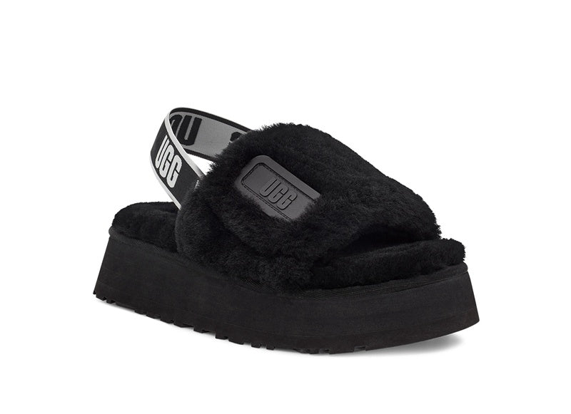 Disco Black Fluffy Sandals – Model 2258